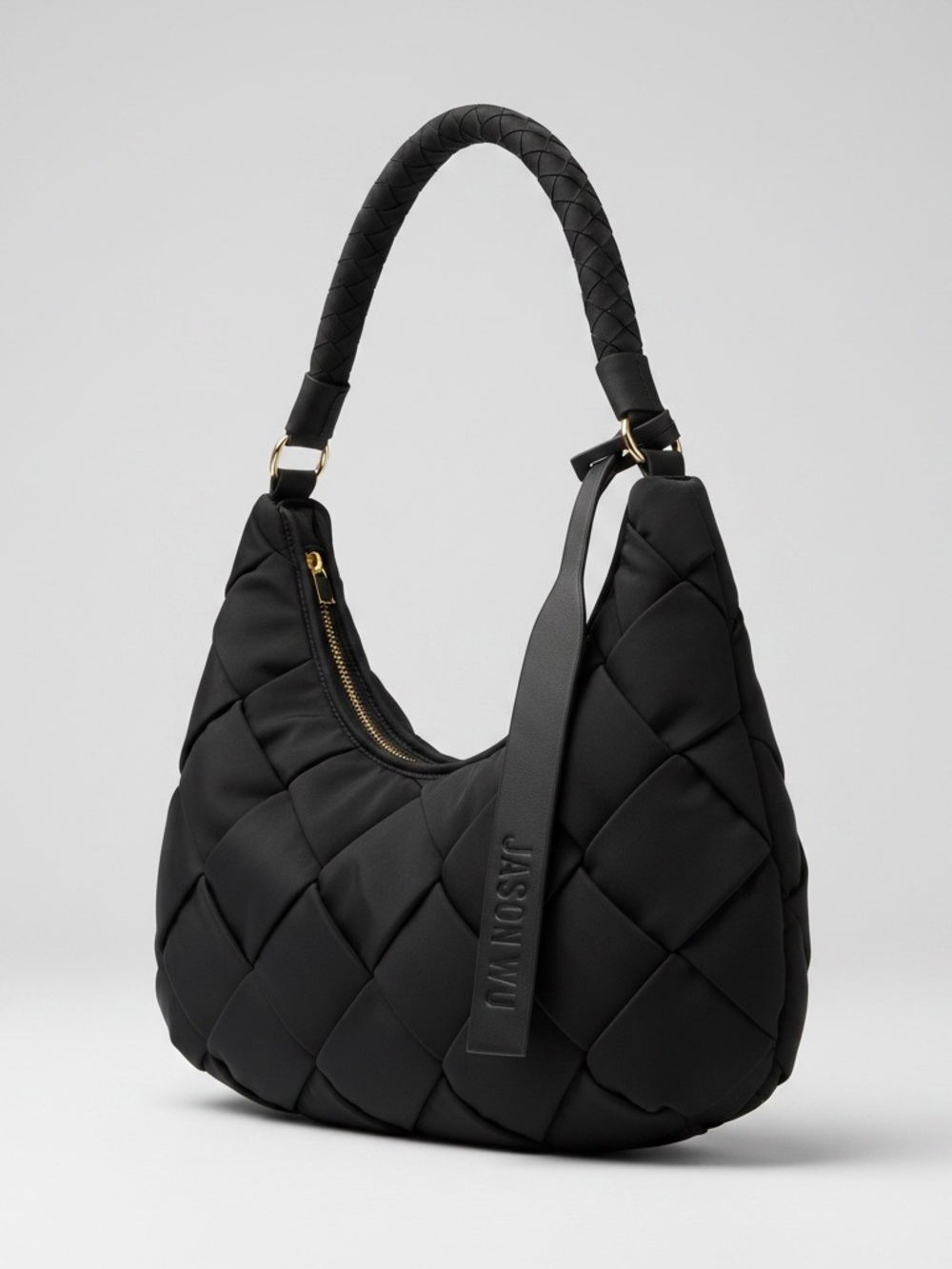 Jason Wu Black Quilted Hobo with Braided Handle